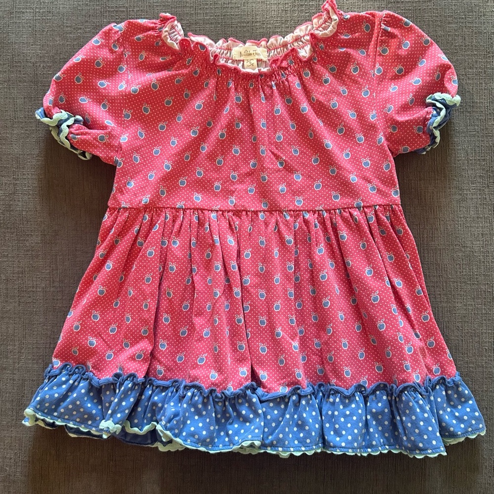 Matilda Jane Pink and Blue Peasant Blouse with Ruffle Hem